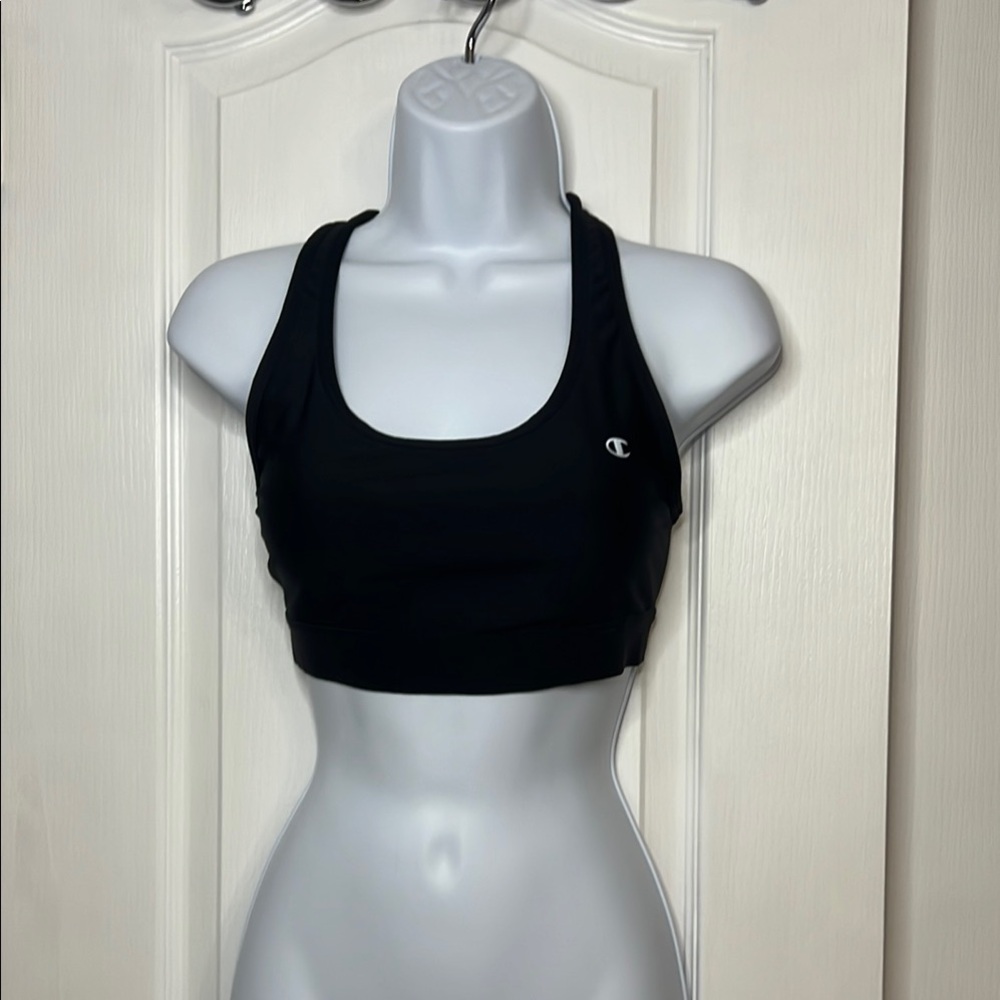 Champion Black Racerback Sports Bra Medium Support